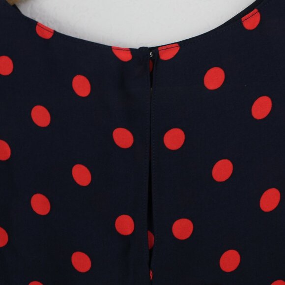NEW Theory Continuous Silk Polka-Dot Shell Top - Picture 8 of 9
